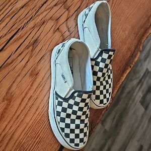 Vans Slip-On Checkerboard Sneakers - Black & White